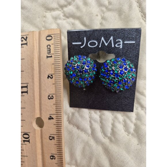 JoMa Blue & Green Beaded Stud Earrings - Picture 3 of 3